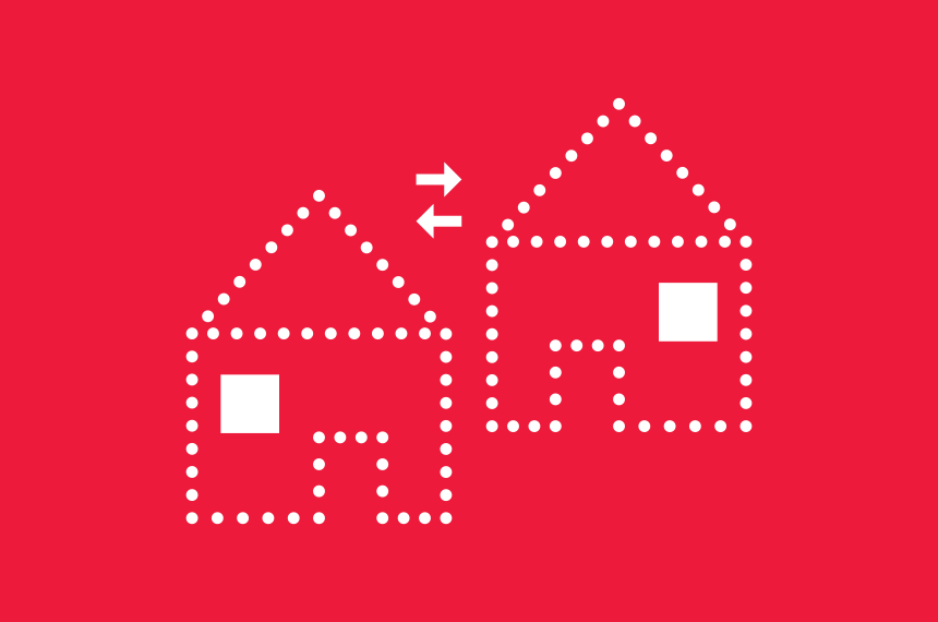 Ein grafisches Bild von zwei H&auml;usern.